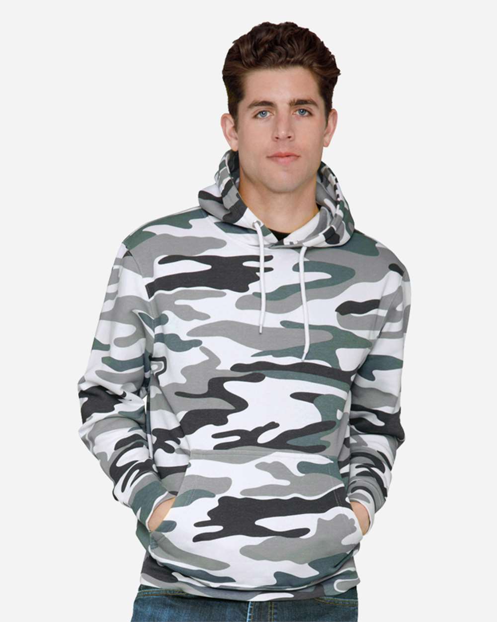 Lane Seven Ls14001 Unisex Premium Pullover Hooded Sweatshirt - Sage Camo - Dark Gray / Adult Xs