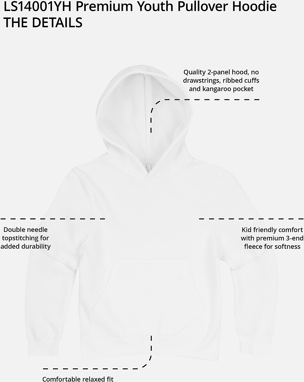 Lane Seven Ls14001yh Premium Youth Pullover Hoodie - Lilac