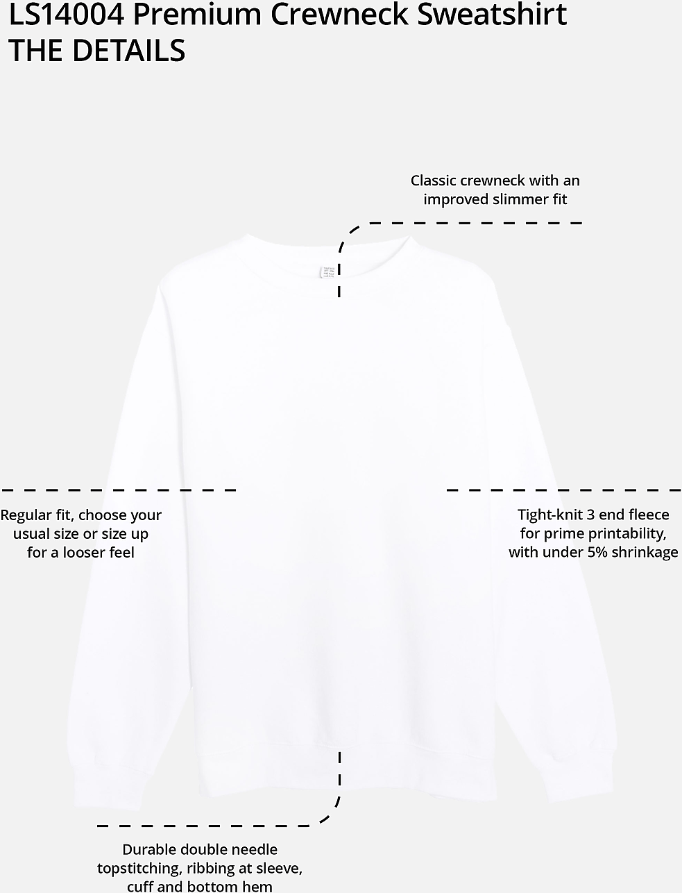 Lane Seven Ls14004 Premium Crewneck Sweatshirt - Charcoal Heather