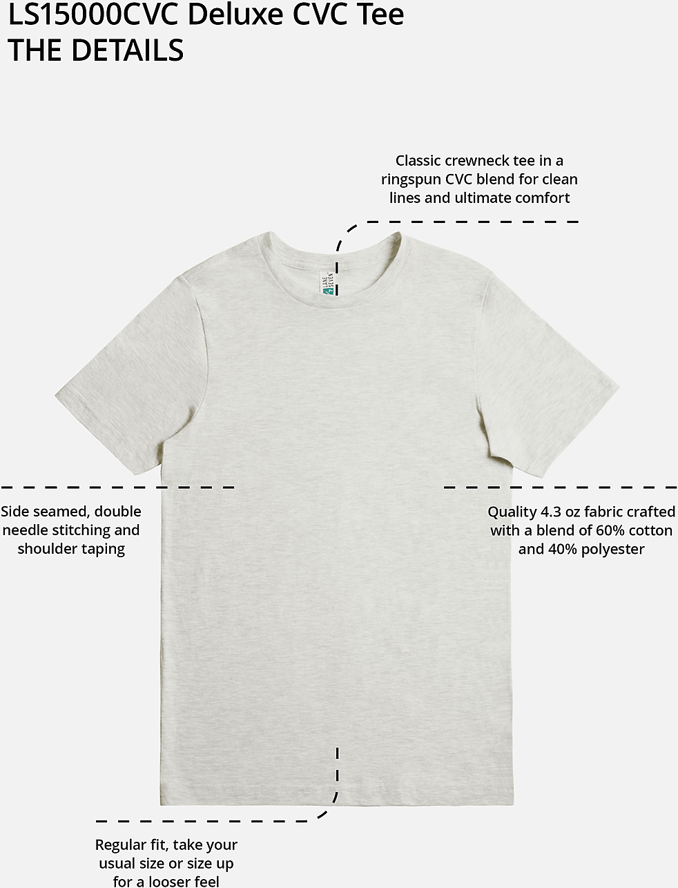 Lane Seven Ls15000cvc Deluxe Cvc Tee - Black Heather