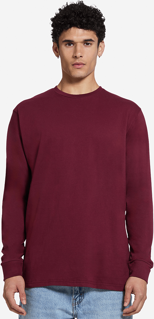 Lane Seven Ls15009 Heavyweight Long Sleeve Tee - Burgundy - Burgundy / Adult Xs