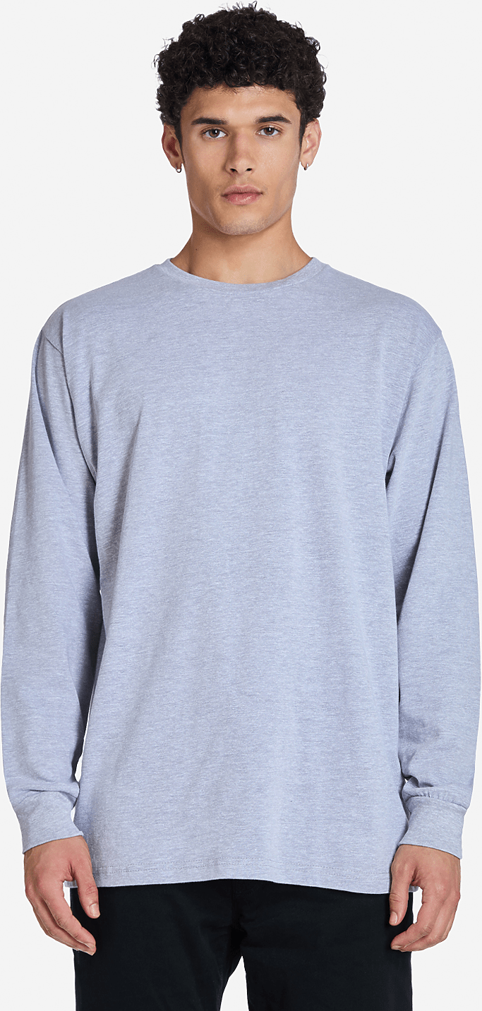 Lane Seven Ls15009 Heavyweight Long Sleeve Tee - Heather Grey