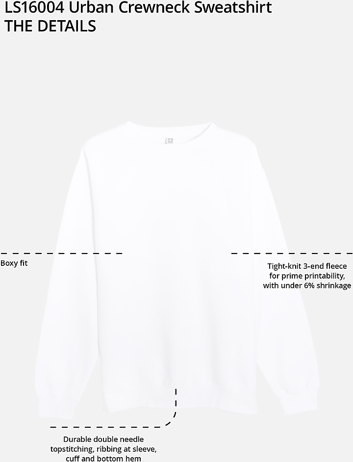Lane Seven Ls16004 Urban Crewneck Sweatshirt - Black