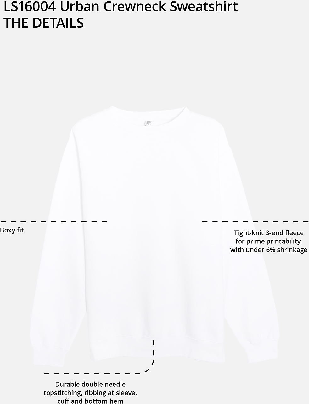 Lane Seven Ls16004 Urban Crewneck Sweatshirt - White