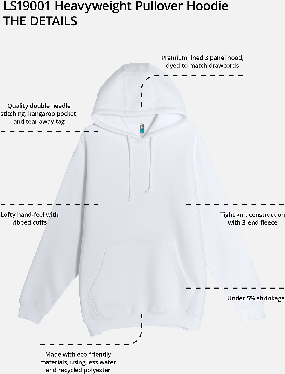 Lane Seven Ls19001 Heavyweight Pullover Hoodie - White