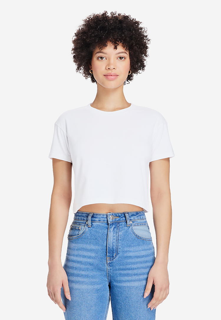 Lane Seven Ls81000 Women’s Crop Tee - White - Ladies Xs