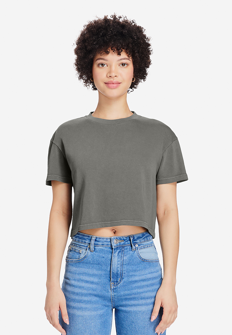 Lane Seven Ls86000gd Women’s Urban Crop Tee Gd - Pigment Tornado - Ladies Xs
