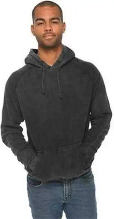 Lane Seven Lst004 Unisex Vintage Raglan Hooded Sweatshirt - Black