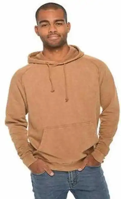 Lane Seven Lst004 Unisex Vintage Raglan Hooded Sweatshirt Camel
