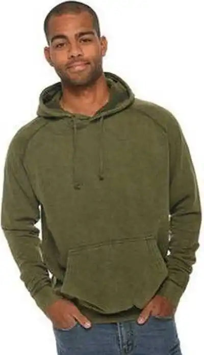 Lane Seven Lst004 Unisex Vintage Raglan Hooded Sweatshirt - Olive
