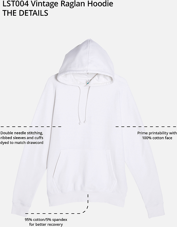 Lane Seven Lst004 Vintage Raglan Hoodie - Olive