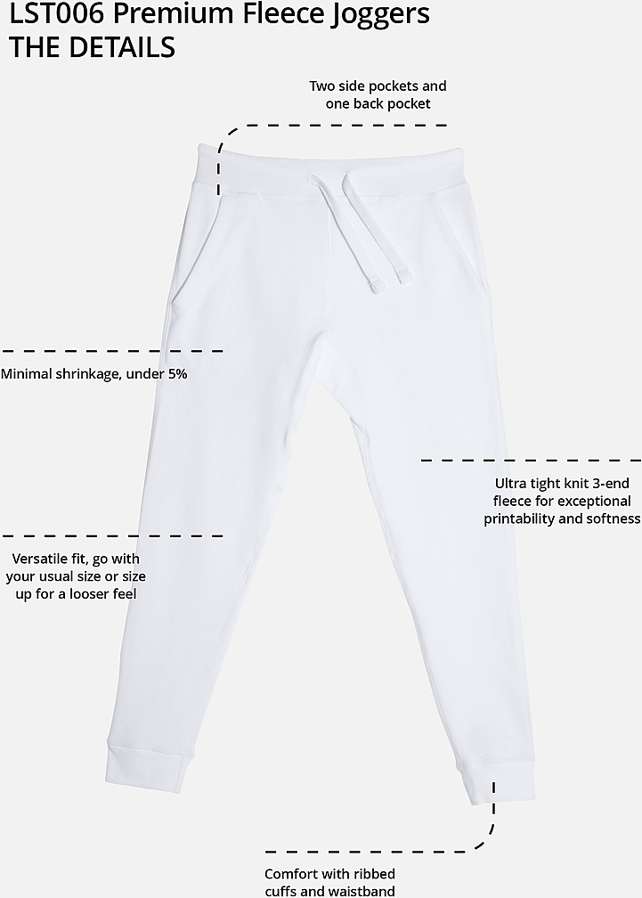 Lane Seven Lst006 Premium Fleece Joggers - White