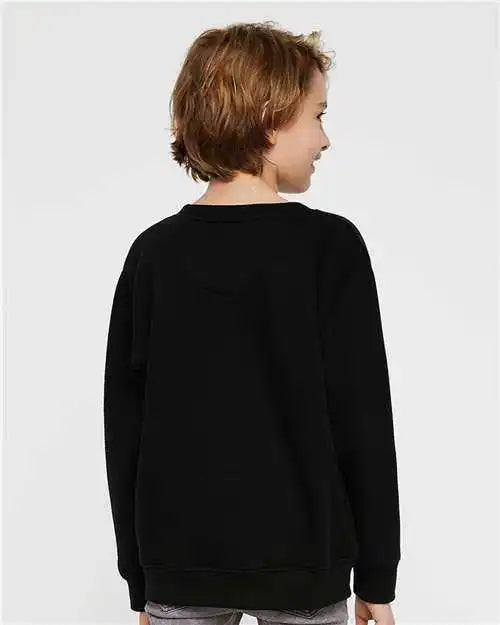 Lat 2225 Youth Elevated Fleece Crewneck Sweatshirt Black