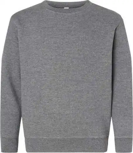 Lat 2225 Youth Elevated Fleece Crewneck Sweatshirt Granite Heather