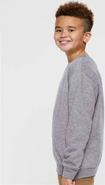 Lat 2225 Youth Elevated Fleece Crewneck Sweatshirt Heather