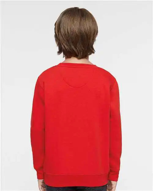 Lat 2225 Youth Elevated Fleece Crewneck Sweatshirt Red