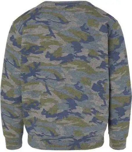 Lat 2225 Youth Elevated Fleece Crewneck Sweatshirt - Vintage Camo