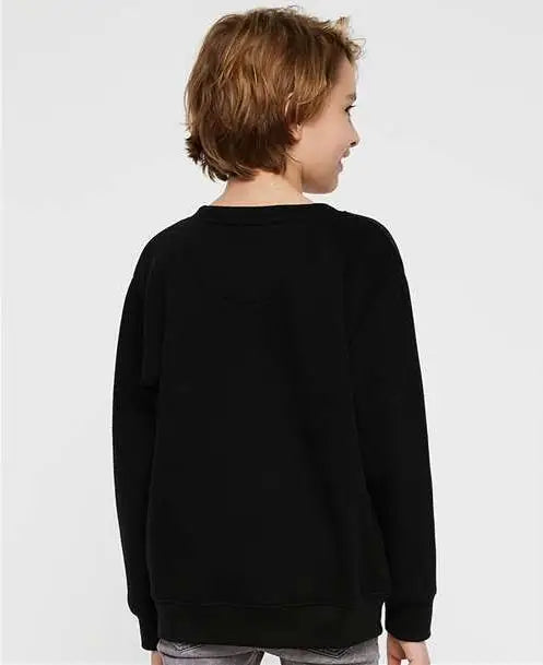 Lat 2225l Youth Elevated Fleece Crewneck Sweatshirt - 2225 - Black