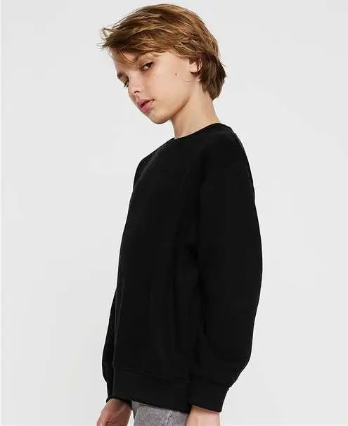 Lat 2225l Youth Elevated Fleece Crewneck Sweatshirt - 2225 - Black