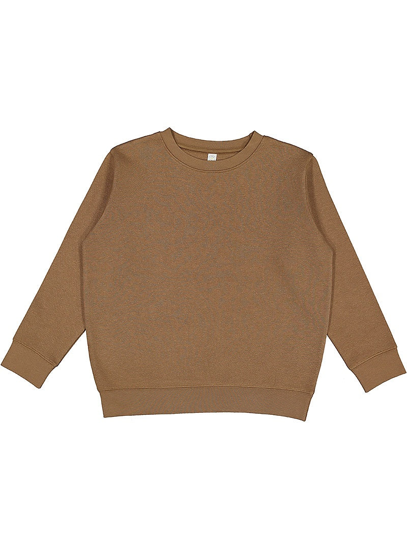 Lat 2225l Youth Elevated Fleece Crewneck Sweatshirt - 2225 - Coyote Brown