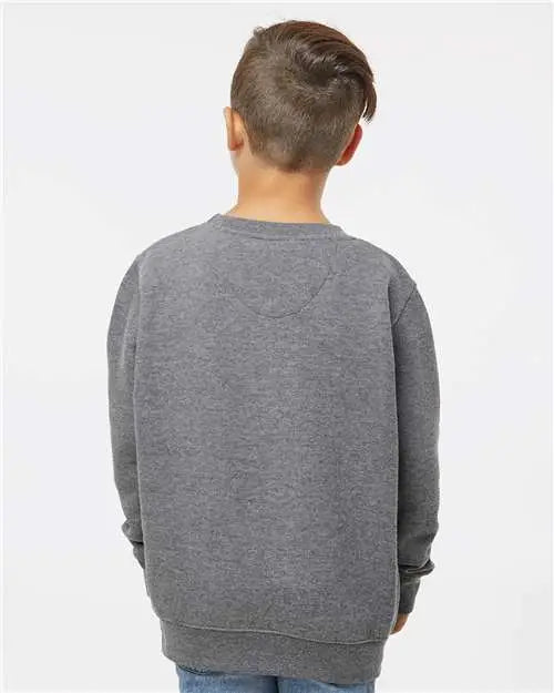 Lat 2225l Youth Elevated Fleece Crewneck Sweatshirt - 2225 - Granite Heather