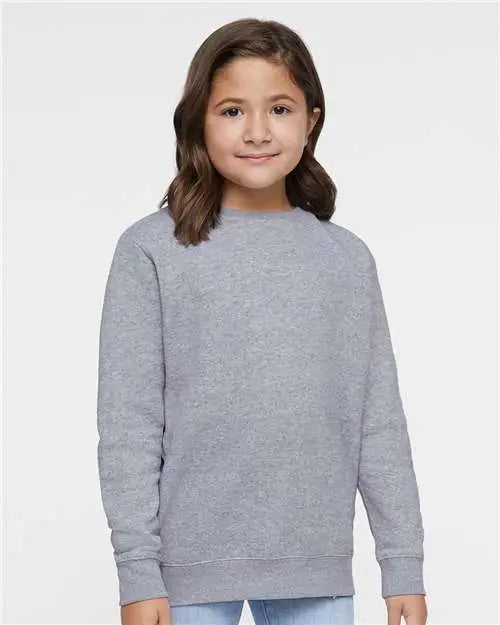 Lat 2225l Youth Elevated Fleece Crewneck Sweatshirt - 2225 - Heather