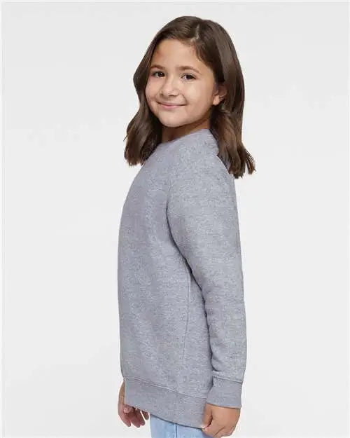 Lat 2225l Youth Elevated Fleece Crewneck Sweatshirt - 2225 - Heather