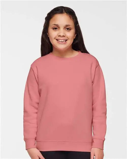Lat 2225l Youth Elevated Fleece Crewneck Sweatshirt - 2225 - Mauvelous