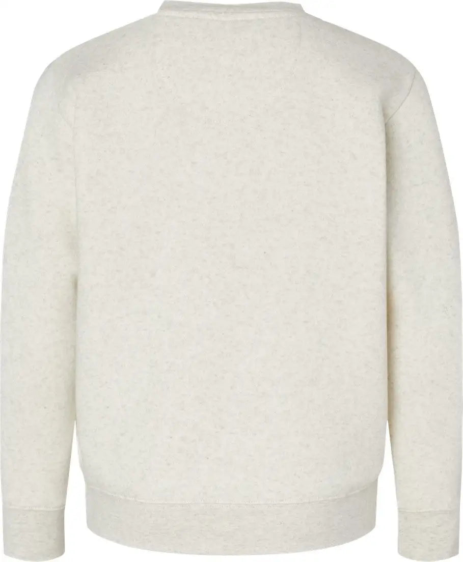 Lat 2225l Youth Elevated Fleece Crewneck Sweatshirt - 2225 - Natural Heather