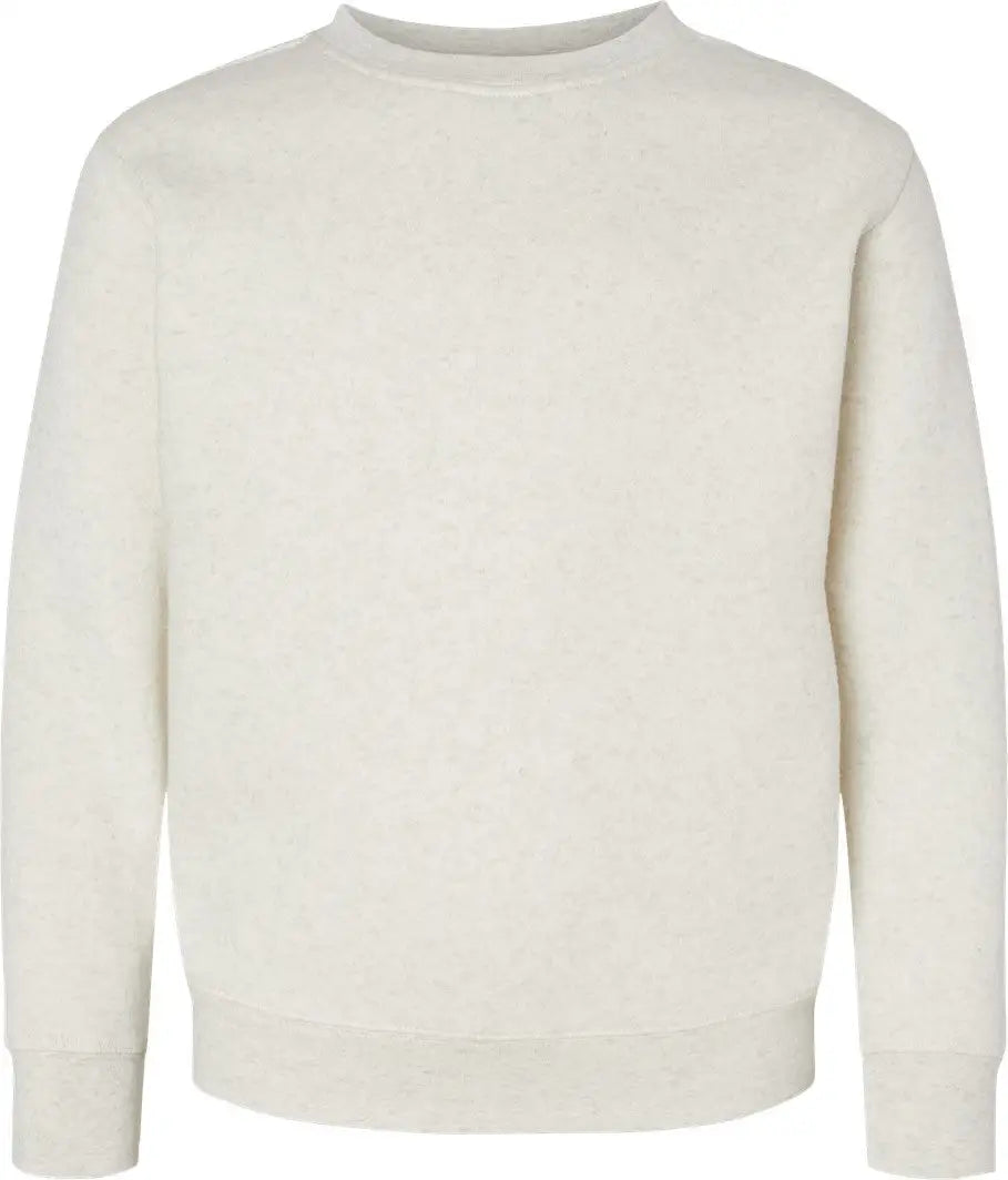 Lat 2225l Youth Elevated Fleece Crewneck Sweatshirt - 2225 - Natural Heather - Xs