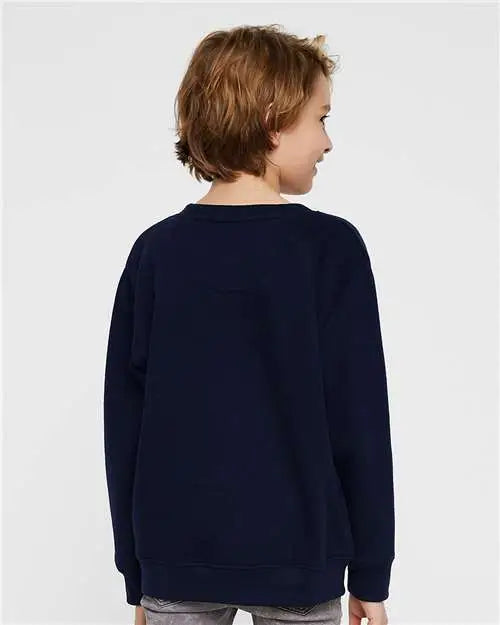 Lat 2225l Youth Elevated Fleece Crewneck Sweatshirt - 2225 - Navy