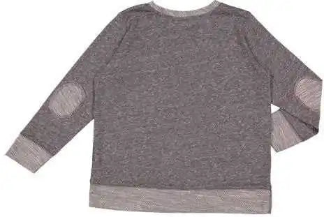 Lat 2279 Youth Harborside Melange French Terry Long Sleeve with Elbow Patches Smoke