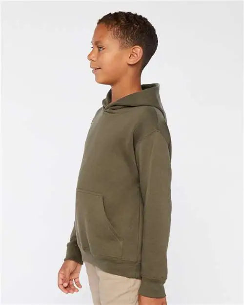 Lat 2296 Youth Fleece Hoodie - Military Green