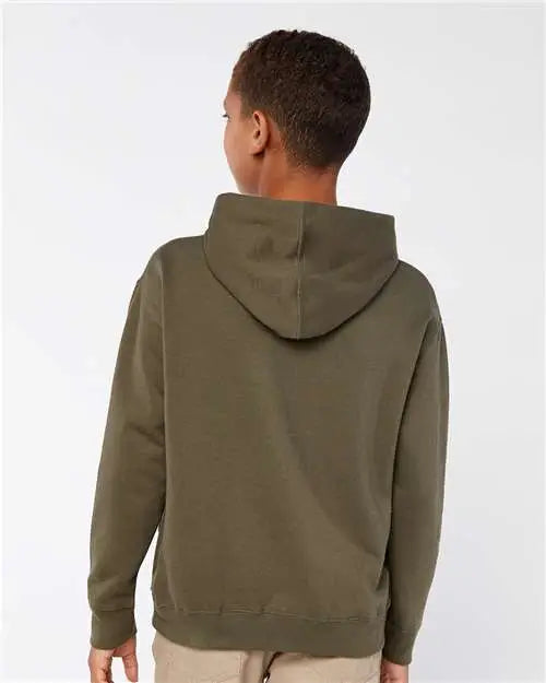 Lat 2296 Youth Fleece Hoodie - Military Green