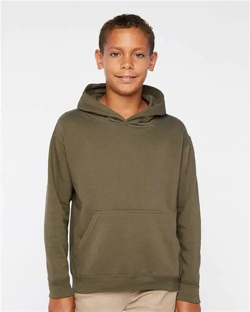 Lat 2296 Youth Fleece Hoodie - Military Green