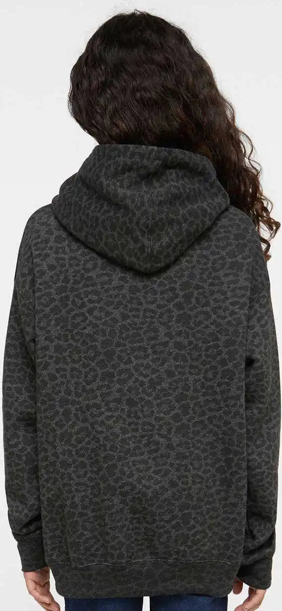 Lat 2296 Youth Pullover Hooded Sweatshirt - Black Leopard
