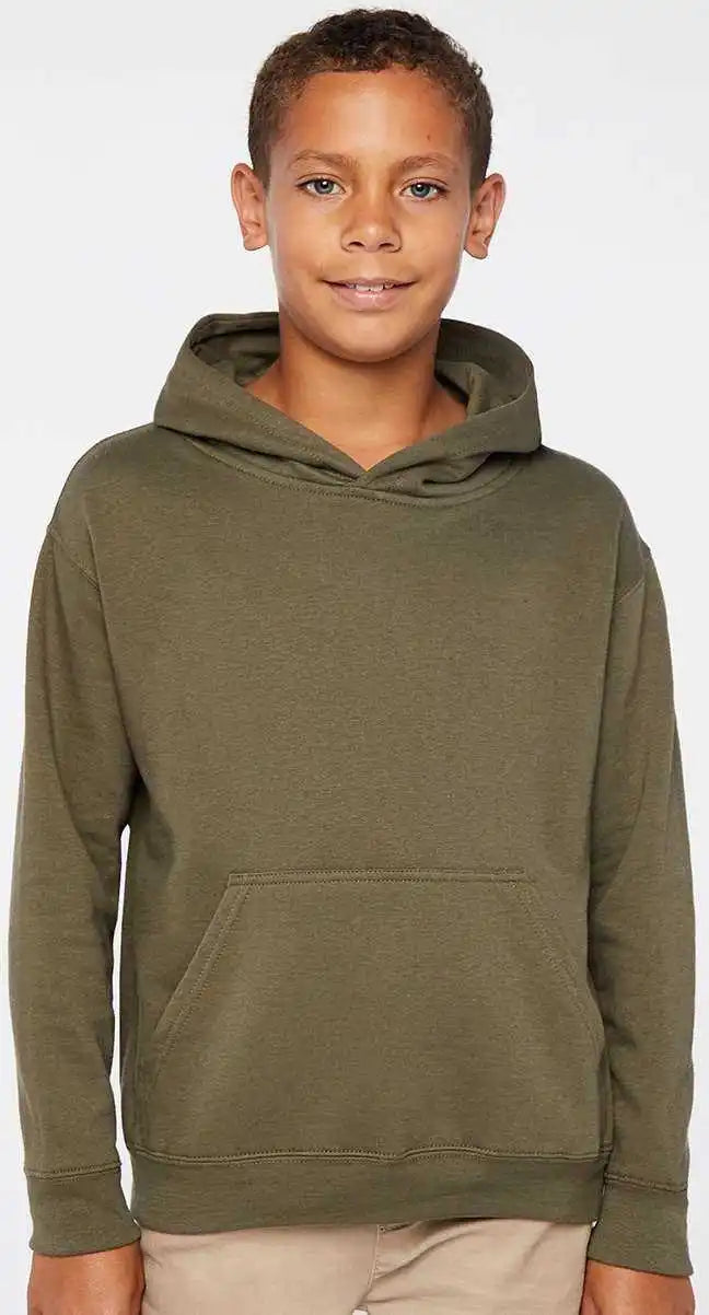 Lat 2296 Youth Pullover Hooded Sweatshirt Military Green