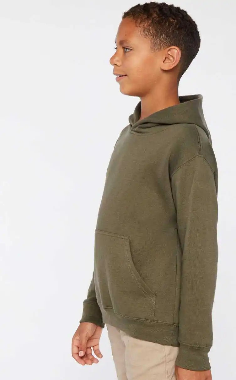 Lat 2296 Youth Pullover Hooded Sweatshirt - Military Green