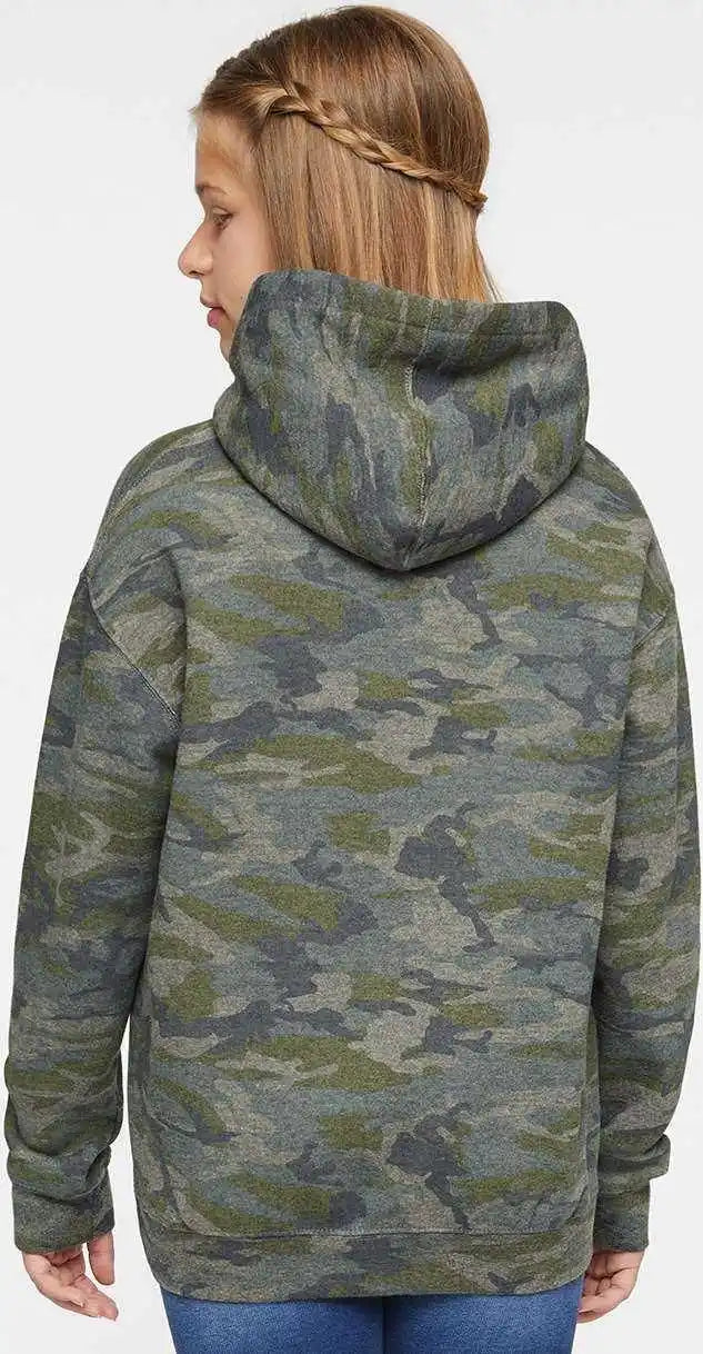 Lat 2296 Youth Pullover Hooded Sweatshirt - Vintage Camo
