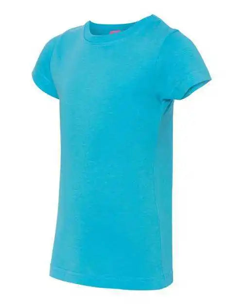 Lat 2616 Girls’ Fine Jersey Tee Aqua