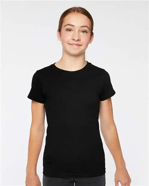 Lat 2616 Girls’ Fine Jersey Tee - Black