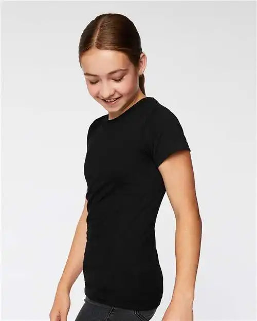 Lat 2616 Girls’ Fine Jersey Tee - Black
