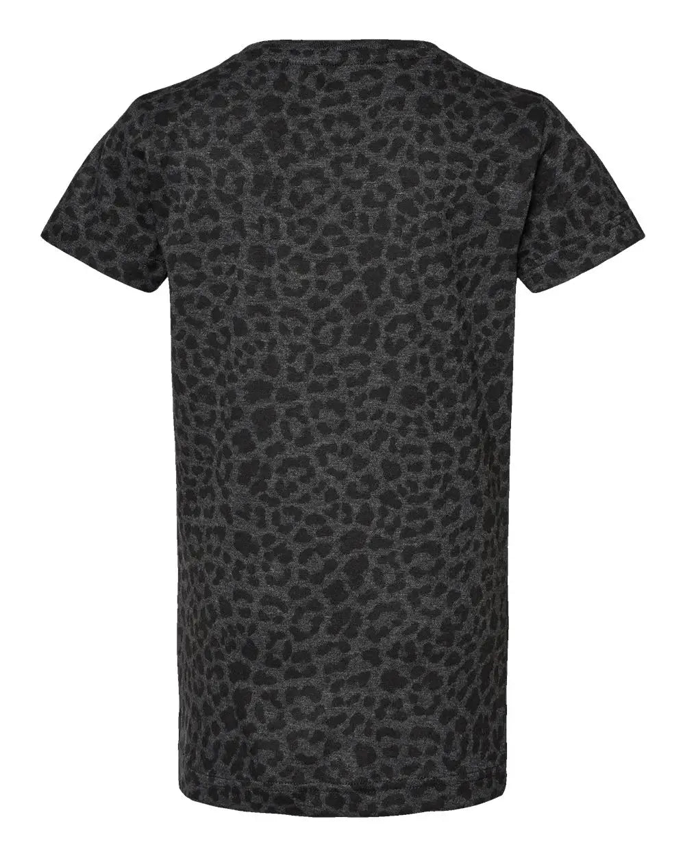 Lat 2616 Girls’ Fine Jersey Tee - Black Leopard - Xs