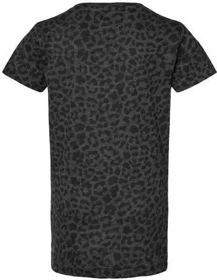 Lat 2616 Girls’ Fine Jersey Tee - Black Leopard