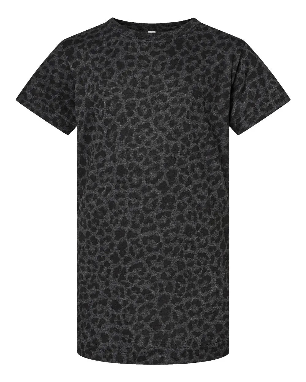 Lat 2616 Girls’ Fine Jersey Tee - Black Leopard - Xs