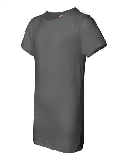 Lat 2616 Girls’ Fine Jersey Tee - Charcoal