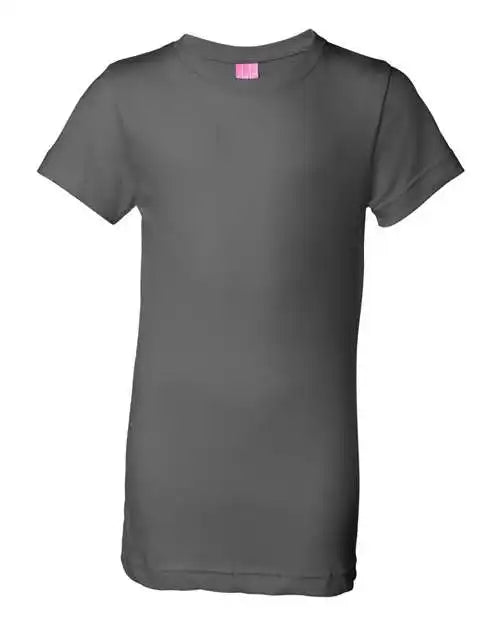 Lat 2616 Girls’ Fine Jersey Tee - Charcoal