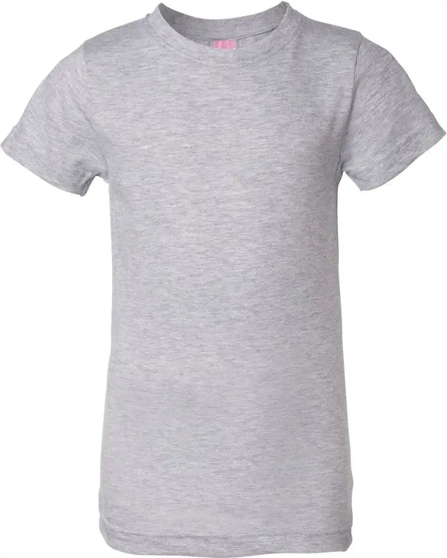 Lat 2616 Girls’ Fine Jersey Tee - Heather - Xs