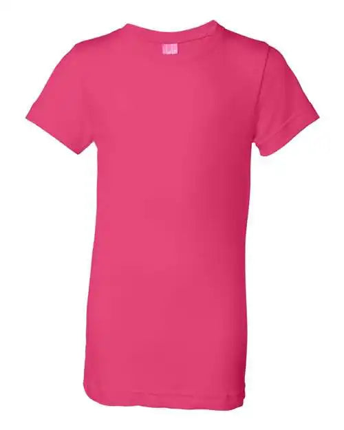Lat 2616 Girls’ Fine Jersey Tee - Hot Pink