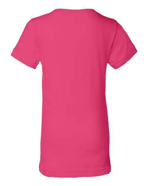 Lat 2616 Girls’ Fine Jersey Tee - Hot Pink